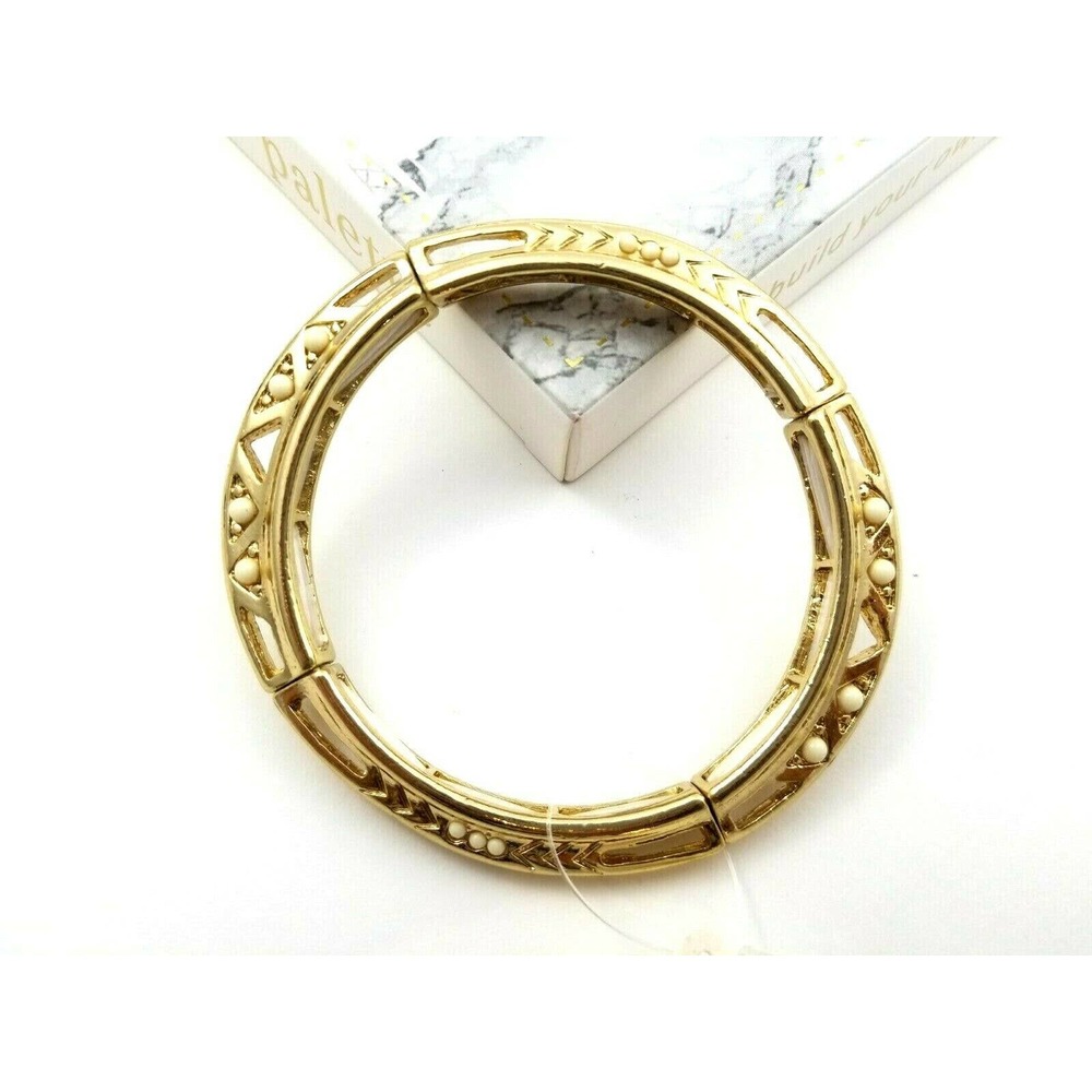 Gold Stretch Bracelet with Beads Tribal Inspired